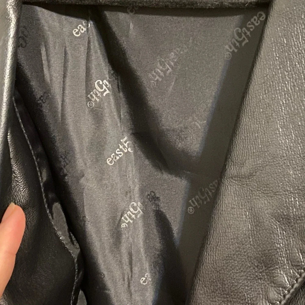 East 5th‎ Genuine Leather Blazer Jacket XL Extra Large Black Button Front - Picture 7 of 10